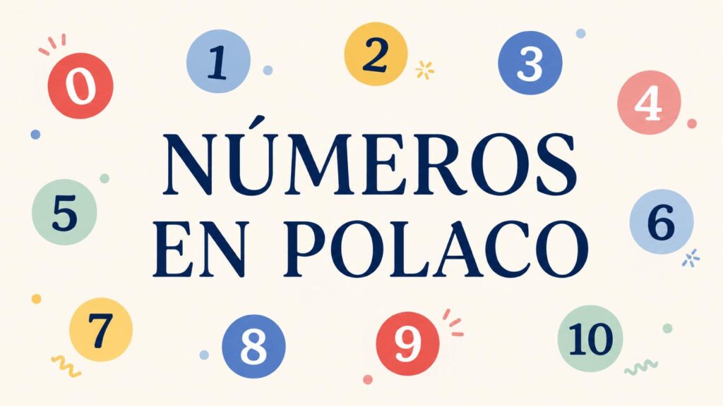 tabla visuel para aprender los nuemros en polaco de 0-10 con apoyo para hispanohablantes